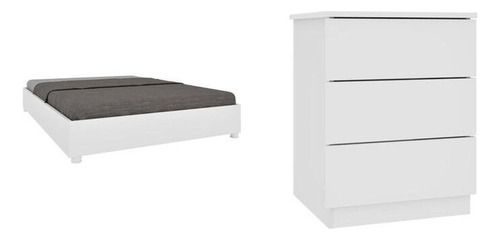 Cama Box Casal Queen Mônaco E Mesa De Cabeceira Eb