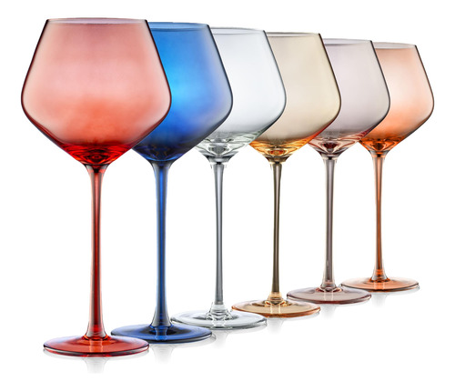 Copas De Vino De Color Cristal, Juego De 6, Estilo Italiano,