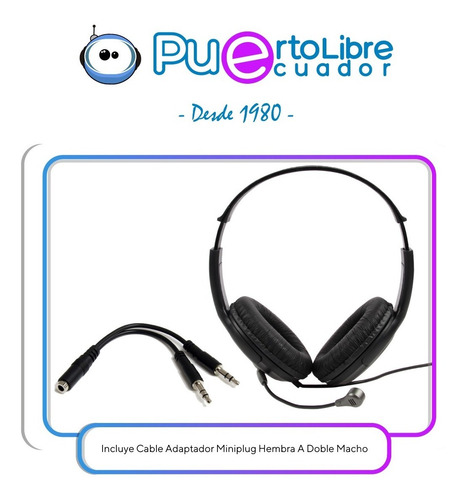 Audifonos Hp Pc100 Plus Laptop Pc Tablet Celular + Microfono