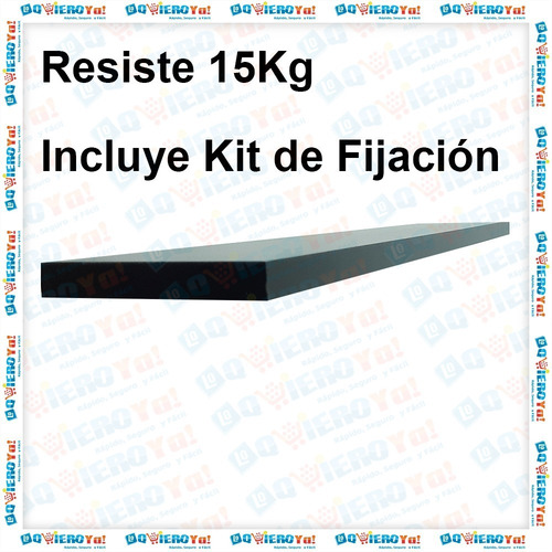 Imagen 6 de 7 de Estante Repisa Flotante 60x10x1,5cm Invisible Flotante Negra