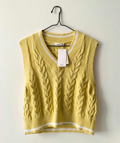 Mng Mango - Suéter Vest Amarillo - Talla S