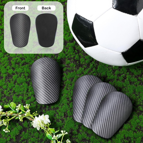 2 Pares Mini Espinilleras De Fútbol Protector Deportes G Negro