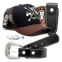 Comprar Kit Cinto Fivela Bainha De Canivete + Bone Country + Brindes