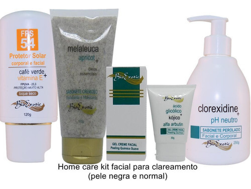Kit Home Care Clareamento Facial Pele Negra Normal Bioexotic