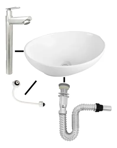 Combo Lvm Velenty + Griferia Agua Fria Pico Recto + Push