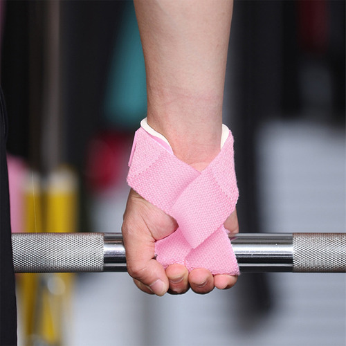 4 Pares Straps Muñequera Gym Crossfit Pesas Lifting Fitness Rosa
