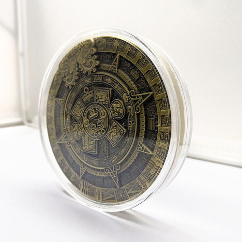 M 80mm Dia Maia Asteca Verde Bronze Moeda Medalhão Art Hobby