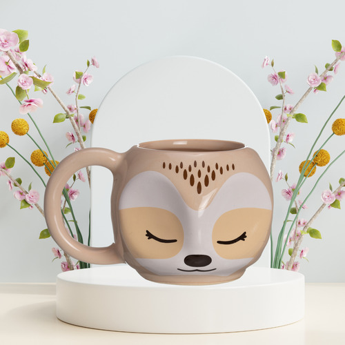 Caneca Preguiça 3d Animal Exótico Bicho Preguiça Cerâmica
