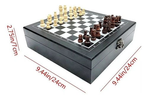 Set De Lujo Tablero Ajedrez Madera + Domino + Cartas Poker