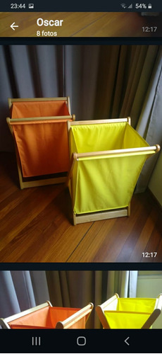 Bolsos De Ropa Hecho En Madera Y Lona De Colores