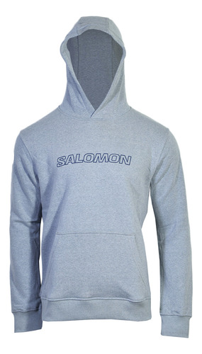 Buzo Salomon Logo Hoodie Mid Hombre Grey Heather