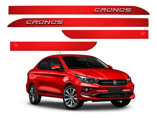 Friso Lateral Fiat Cronos Vermelho Alpine Alto Relevo 2018