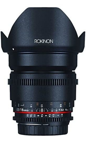 Lente De Cámara De Fotografía Rokinon 16mm T2.2 -negro