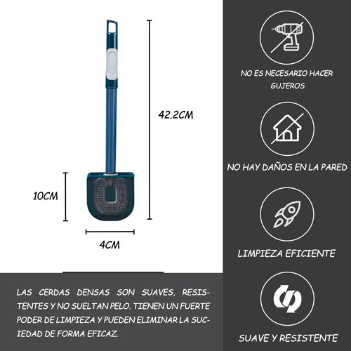 Cepillo De Inodoro De Pared Con Cerdas Flexibles Para Baño