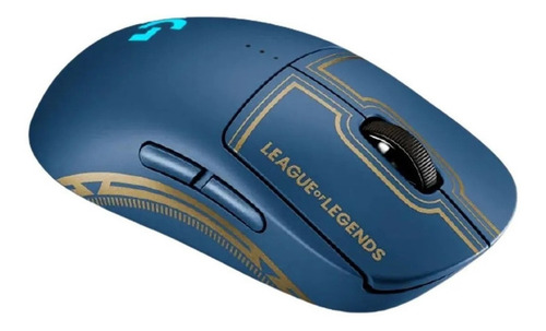 Imagen 3 de 3 de Mouse gamer inalámbrico recargable Logitech Pro Series Pro edition League of Legends azul y dorado