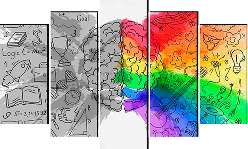 Cuadro Decorativo 5 Piezas Psicologia Ciencia Medicina Salud