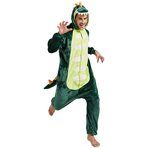 Traje De Pijamas De Animal Adult One Piece Cosplay Dino...