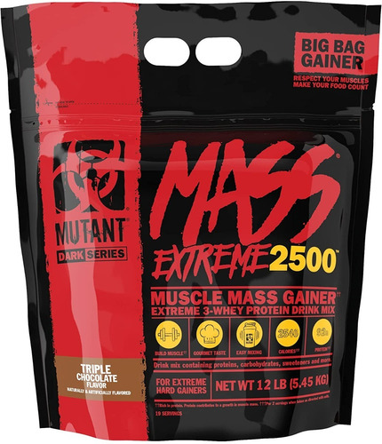 Gainer Mutant Mass Xxxtreme 2500 12 Lbs Ganador De Peso