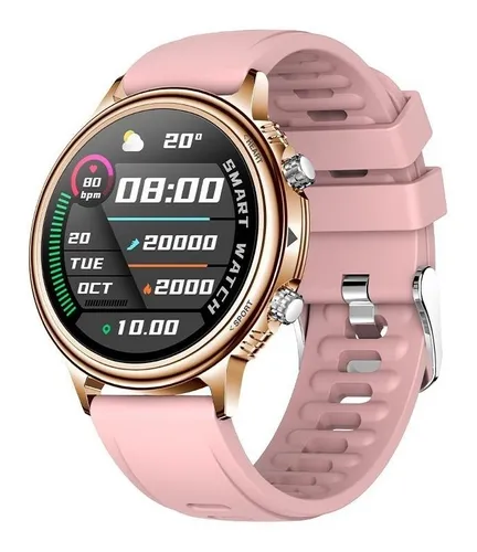 Smartwatch Mujer Reloj Inteligente Deportivo Silicón Rosa