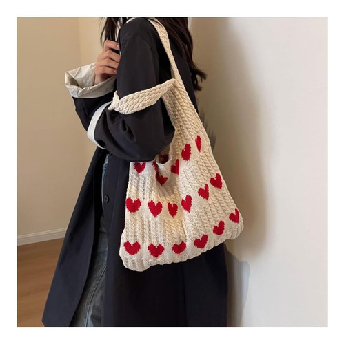 Bolso De Ganchillo Con Forma De Corazón Cutecore Llavero Lin