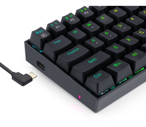 Teclado Redragon Gamer Mecanico Dragonborn K630rgb-sp Brown Swich Español Iluminación Rgb Negro Usb