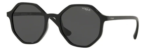 Gafas de sol - Vogue - VO5222s W44/87 52, color de montura: negro, color varilla, color de lente negra, color de lente: gris oscuro, diseño hexagonal