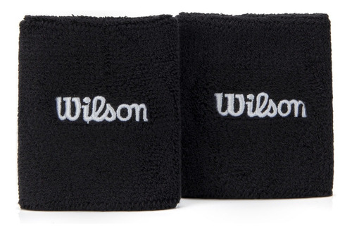 Par De Muñequeras Wilson Tenis Padel Color Negro Absorbente Unisex