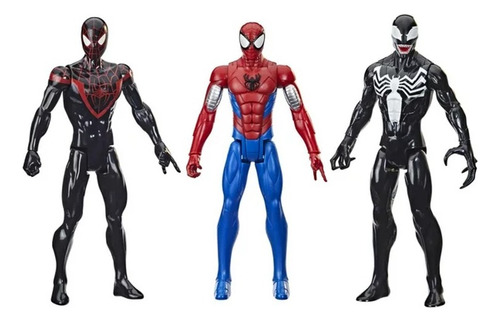 Set 3 Titan Hero Series Spider-man Venom Miles Morales