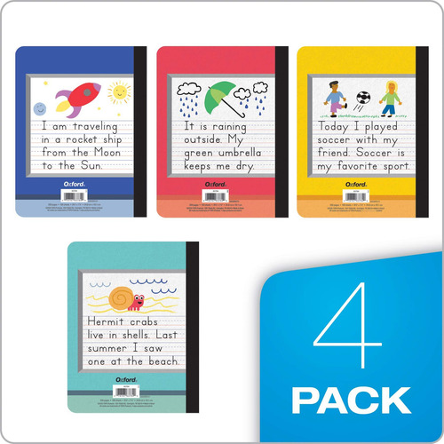 Cuadernos De Composición Primaria Para Niños Paquete De 4