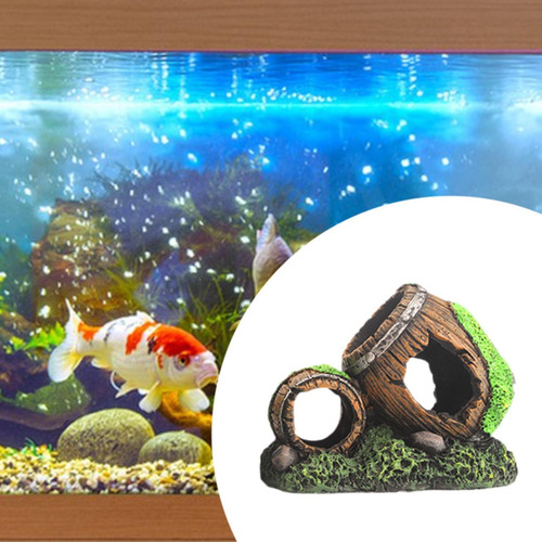 Decoración De Acuario, Estatuilla De Barril 11,5x6,5x8,5 Cm