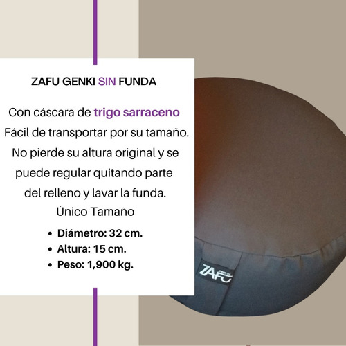Zafu Trigo Sarraceno Genki 15x32 Con Cierre Zafurelax