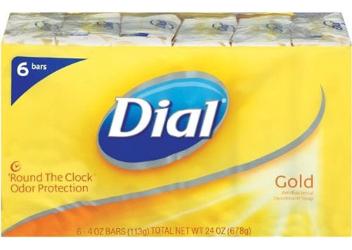 Dial Antibacterial Soap Bar, Gold, 6 Count (paquete De 2)