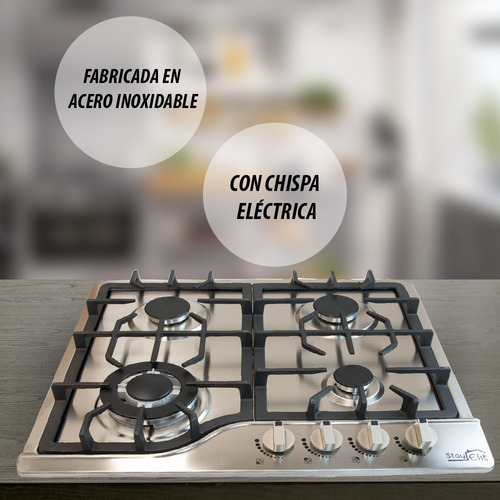 Parrilla Estufa De Gas Lp Natural Acero Inox Stay Elit 120v