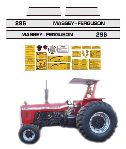 Kit Adesivo Trator Massey Ferguson Mf 296 00464