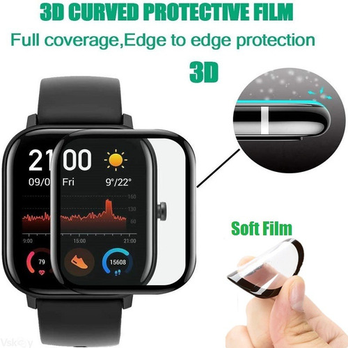Película 3d Para Xiaomi Amazfit Gts 2e Kit Com 4 Unidade