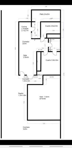 2 Habitaciones 1 Baño 1 Cochera