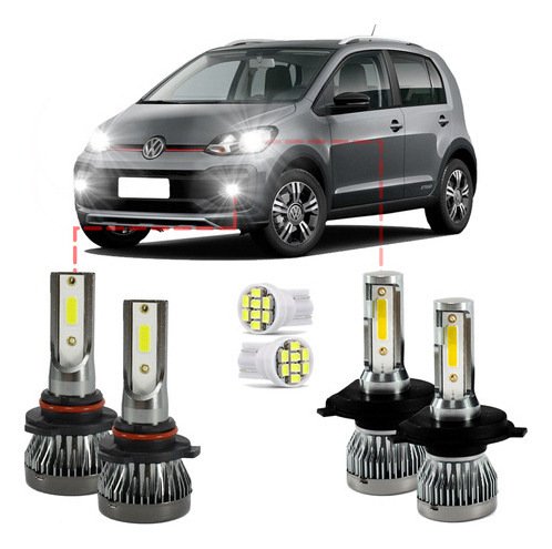 Kit Ultra Led Volkswagen Up 2012/2022 22000lm 6500k