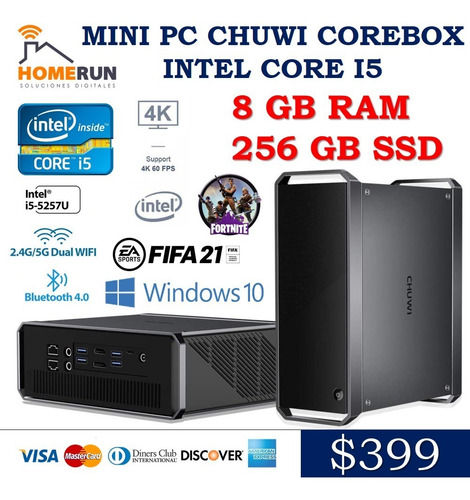 Mini Pc Core I5 Chuwi Corebox 8 Gbram 256 Gb Ssd Bt Win10 4k