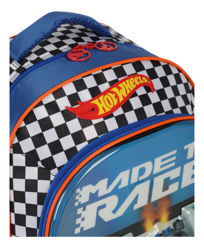 Mochila De Costas Escolar Hotwheels Luxcel Is41501hw Cor Azul