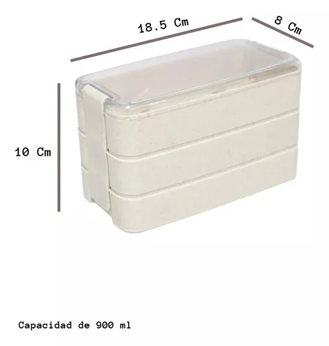 Toppers Lunch Box Blanco, Tupper 3 Pisos, Lonchera Térmica 900 Ml Magma  Life MG214
