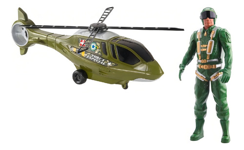 Game Line Bs Resgate Helicóptero Bs Toys - 323 Cor Verde Personagem Helicóptero com Boneco