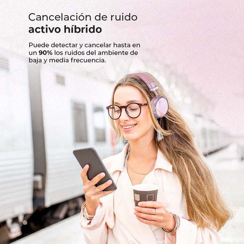 Audífonos Para Disp Inalámbricos Luxe Chic Hp710 Over Ear Color Rosa