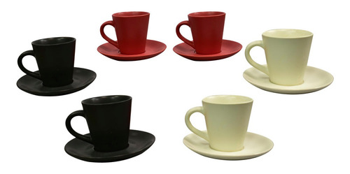 Juego De Tazas Para Café Con Pocillos 12 Piezas Oferta