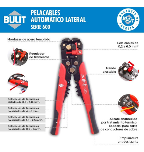 Imagen 2 de 7 de Pelacables Automático Bulit Lateral Serie 600