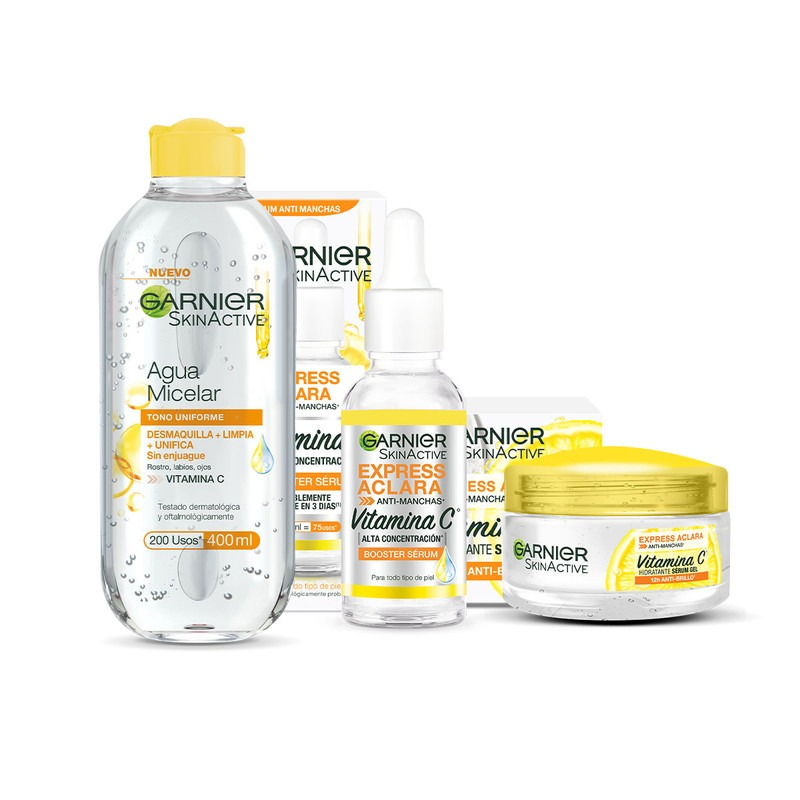 Kit Garnier Express Aclara Vitamina C 3 Pasos - 480 Ml