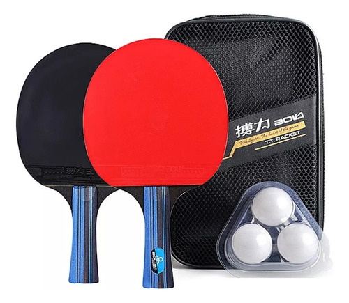 Juego De 2 Raquetas De Ping Pong Con 3 Pelotas Profesionales