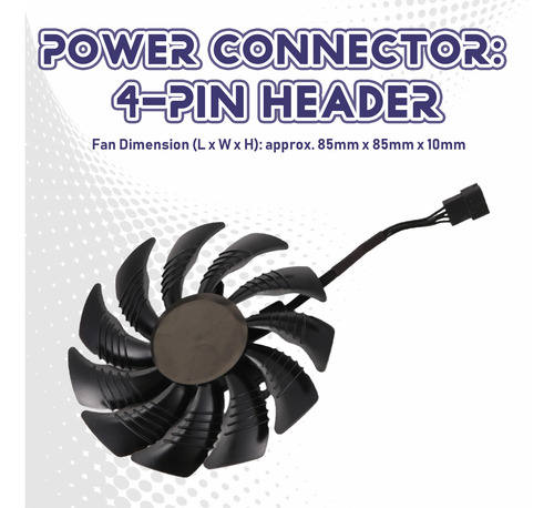 Ventilador De Tarjeta Gráfica M088 Mm Gpu Cooler Para Redeon