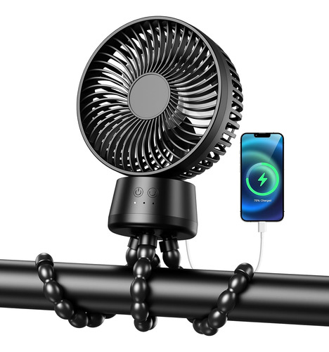 Ventilador Portátil Para Cochecito Con Oscilación Automática