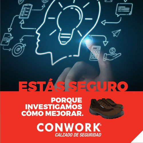 Imagen 7 de 10 de Calzado Conwork Ergon 105za Chocolate Doble Frontura Marron