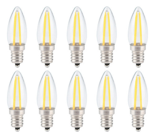 Bombilla Led 10pcs E12 Filamento Largo Pequeña S Lámpara Reg